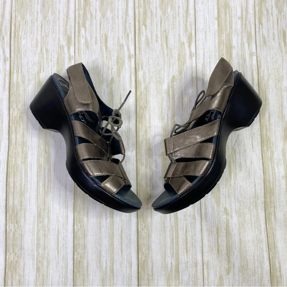 Dansko Bronze Leather Janet Slingback Sandal Clogs